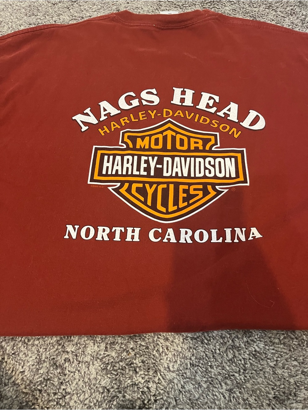Harley-Davidson Dark Red Skull & Flame Graphic Tee - Picture 2 of 3